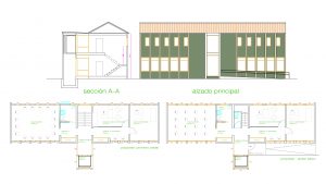 Detalle dos planos deseñados pola arquitecta municipal, Montserrat Ruíz