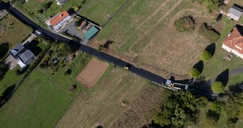 Vista aérea dos traballos de aglomerado nos Currás